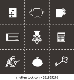 Vector Money icon set on black background