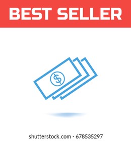 Vector money Icon. The Symbol for your web site design or logo or user interface