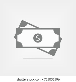 Vector money Icon in trendy flat style isolated on grey background