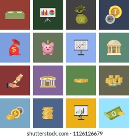 vector money Investment Icons - financial banking sign, money loan and payment symbols