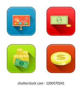 vector money Investment Icons - financial banking sign, money loan and payment symbols