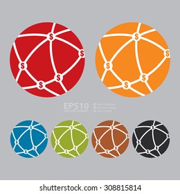 Vector : Money Network, MLM Infographics Flat Icon, Sign
