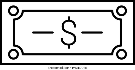 Vector Money Outline Icon Design
