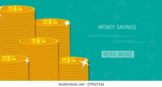 Vector money savings concept illustration. Web storage. Internet bank. E-commerce and internet banking.