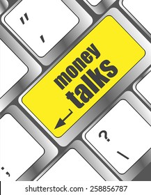 vector money talks on computer keyboard key button
