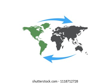 Vector money transfer Icon. Vector concept of worldwide money transfer