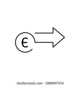 Vector money transfer Icon. Currency Euro. Stock vector illustration isolated on white background