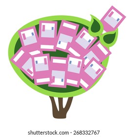 Vector money tree with euro 