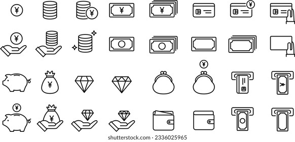 Vector Money and Wallet Icon Set