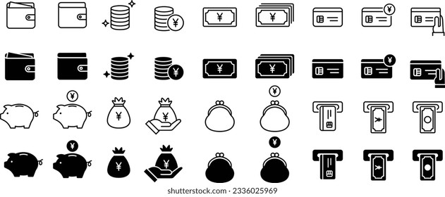 Vector Money and Wallet Icon Set