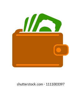 vector money wallet illustration with dollar cash, financial icon - money saving