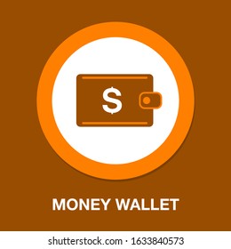 vector money wallet illustration with dollar sign, financial icon - money saving