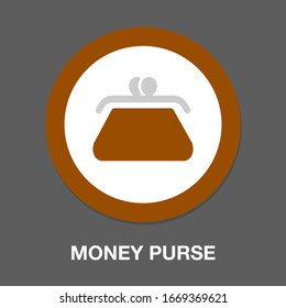 vector money wallet illustration isolated - flat purse bag. money icon