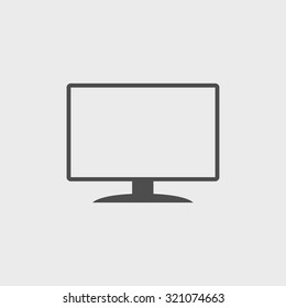 Vector monitor icon. Flat design style eps 10