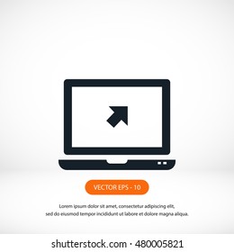 Vector monitor icon, flat design best vector icon