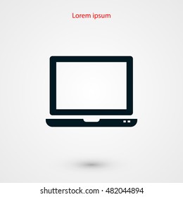 Vector monitor icon, flat design best vector icon