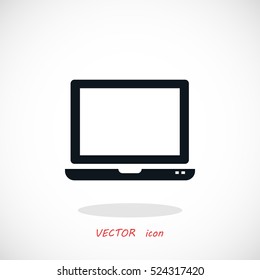 Vector monitor icon, flat design best vector icon