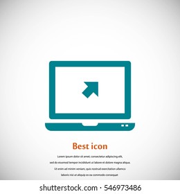 Vector monitor icon, flat design best vector icon