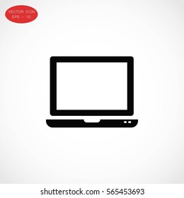 Vector monitor icon, flat design best vector icon