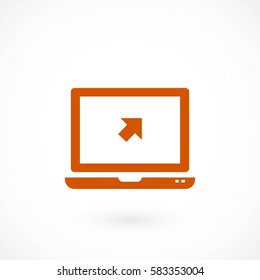 Vector monitor icon, flat design best vector icon
