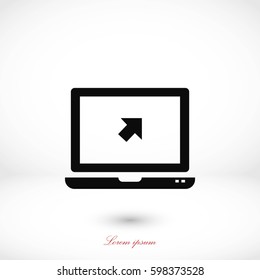 Vector monitor icon, flat design best vector icon