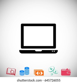 Vector monitor icon, flat design best vector icon
