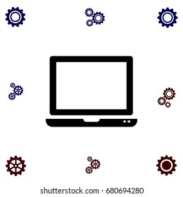 Vector monitor icon, flat design best vector icon