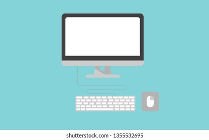 Vector monitor with keyboard and wireless mouse