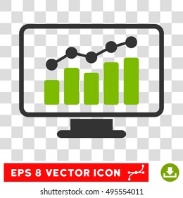 Vector Monitoring EPS vector pictograph. Illustration style is flat iconic bicolor eco green and gray symbol on a transparent background.