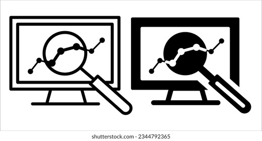 VECTOR  MONITORING ICON IN STROKE AND FILL VERSION