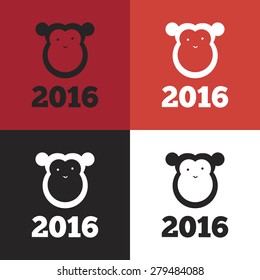 Vector monkey of 2016 year