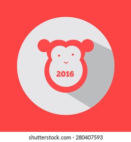 Vector monkey of 2016 year