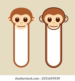 Ilustração de design plano de marcador de macaco de vetor