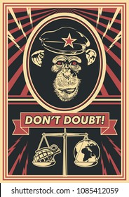 Vector Monkey Communist Propaganda Poster Obey Style