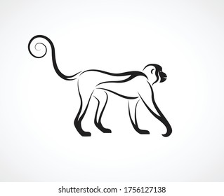 Vector of a monkey design on white background. Wild Animal. Easy editable layered vector illustration.