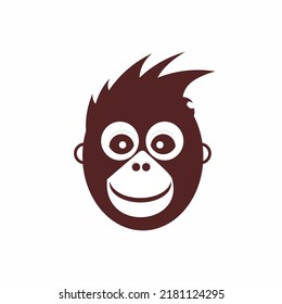 Vector Monkey Face Looks Joyful Brown Stock Vector (Royalty Free ...