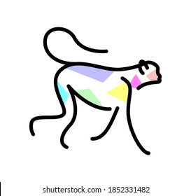 Vector monkey in filling shapes style