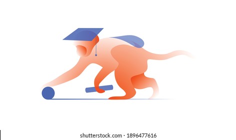 Vector monkey in gradient style