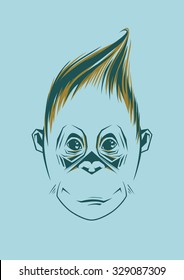 Vector Monkey Head