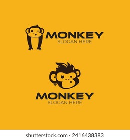 Vector monkey logo, chimp logo template.