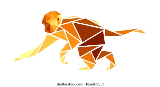 Vector monkey in low poly style