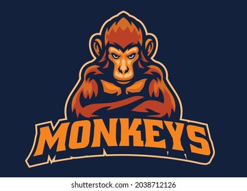 Vector of Monkey Mascot esport logo