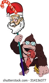 vector monkey print