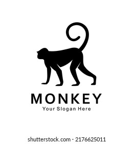 vector monkey silhouette logo template