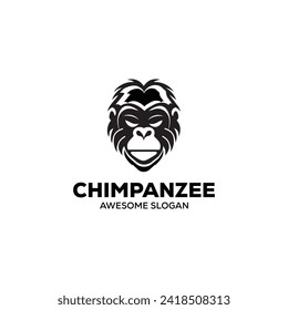 vector monkey simple mascot logo design illustration