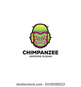 vector monkey simple mascot logo design illustration