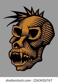 vector monkey skull head illustration