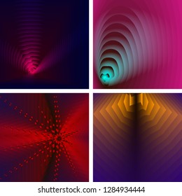 Vector mono line graphic design templates - labels and badges on decorative backgrounds with simple patterns