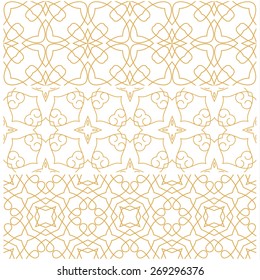 Vector mono line graphics seamless pattern collection. Vector illustration