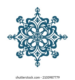 Vector monochrom mandala pattern for henna, mehndi, tattoo. Decorative ornament in ethnic oriental style. Vintage decorative elements.